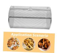 Toyvian Panier Rôtissoire Rotatif Acier Inoxydable pour Four Électrique et Barbecue Panier Grill pour Noix Légumes et Viandes Accessoire et Réutilisable pour Cuisson Uniforme