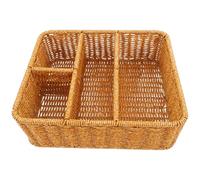 Toyvian Panier Tressé à Compartiments pour Bureau en Plastique, Rangement Polyvalent pour Cosmétiques et Accessoires, Usage Maison et Espace de Travail