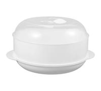 Toyvian Panier Vapeur Rond en Plastique Blanc avec Couvercle Transparent, Cuiseur Vapeur Micro-ondes Adapté pour Cuisson et Conservation des Aliments Style Aléatoire