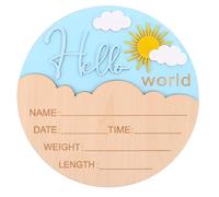 Toyvian Panneau D'annonce De Naissance : Panneau De Bienvenue En Bois Pour Nouveau-né, Plaques Rondes Pour Noms De Naissance, Accessoires Photo, Baby Shower, Chambre D'enfant
