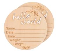 Toyvian Panneau en Bois Rond 2pcs pour Annonce de Naissance Bébé Décoratif Marron -né et Accessoires Photo Fête pour Chambre