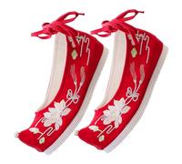 Toyvian Pantoufles Brodées Style Chinois pour Femme Légères et Confortables Semelle Compensée Rétro Chaussures Cosplay Élégantes et Douillettes