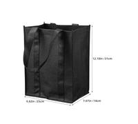 Toyvian Paquet Porte-Bouteille Réutilisable en Tissu Non Tissé Épais Noir 6 Bouteilles avec Poignées Pochette de Transport Polyvalente pour Vin Bière et Whisky pour Emballage Présent