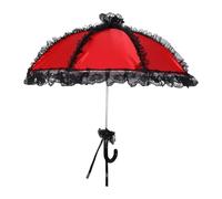 Toyvian Parapluie de Mariage en Dentelle Rouge, Petite Ombrelle Légère Décorative Mariée, Parasol Solaire Portable pour Séances Photo et Cérémonies en Extérieur, Accessoire Élégant