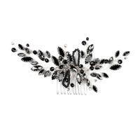 Toyvian Peigne à Cheveux Noir en Cristal Décoré, Accessoire de Tête de Mariée Élégant, Taille Moyenne pour Femme et Fille, Coiffe de Mariage Strass Scintillants, pour Cérémonies