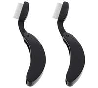 Toyvian Peigne à Cils et Sourcils Inox Lot de 2 Pliable Manche Long Noir Outil de Beauté pour Cils Femmes Usage Quotidien Maquillage