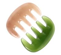 Toyvian Peigne de Massage Gua Sha en Résine Cireuse 2 Pièces à 5 Dents Larges Antistatiques pour Stimulation Cuir Chevelu Soin Acupuncture et Soulagement Maux de Tête Usage Portable