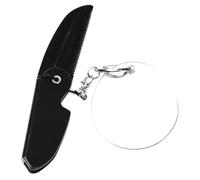 Toyvian Peigne Fin Pliable pour Hommes Peigne à Barbe à Dents Fines Porte-Clés et Miroir Ovale de Poche Pliable Multifonctionnel pour Voyage et Soin Barbe