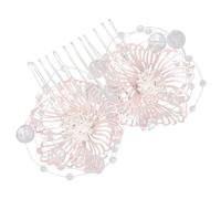 Toyvian Peignes à Fleurs Latérales pour Cheveux de Mariée en Cristal Argenté, Accessoires de Coiffure Formels pour Femmes, Peignes à Cheveux Ornés de Perles, pour Mariées et Demoiselles