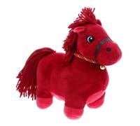 Toyvian Peluche Cheval Rouge Douce et Confortable Peluche Agréable pour Garçon Fille Mascotte Chanceuse Année du Cheval Décoration Festive et Cadeau Nouvel an