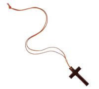 Toyvian Pendentif Croix en Bois Brun pour Voiture, Breloque Suspendue Rétroviseur, Décoration Intérieure Automobile Esthétique, Accessoire Croix Bénédiction Catholique pour Voiture,