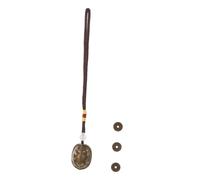 Toyvian Pendentif en Carapace De Tortue Multifonction en Alliage, Décoration Chinoise Trois Talents, Accessoire Divinatoire avec Pièces Amulette, Suspendu pour Bureau Et Maison, Présent Original