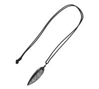 Toyvian Pendentif en Pierre Orthoceras Noir, Grand Spécimen Fossile pour Collier et Cadeau, Adapté aux Enthousiastes de Paléontologie et Décoration