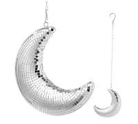 Toyvian Pendentif Lune En Lampe De Lune Boule à Facettes Boule Disco Lumière Disco Décoration Murale Suspendue Lune Ornement De Lune Décor Disco Suspendu Verre Ordinaire