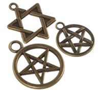 Toyvian Pendentifs à Breloques de Pentacle pour Création de Bijoux Diy, Alliage Robuste, Lot de 30 Pièces, Couleur Métal Argenté, Accessoires Polyvalents pour Bracelets et Colliers,