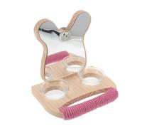 Toyvian Perchoir pour Perroquet avec Miroir et Mangeoire Intégrée Support Polyvalent en Plastique Rose Accessoire pour Cage D’Oiseaux Petits et Moyens pour Calopsittes et Conures