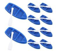 Toyvian Petit Bateau de Pêche en Résine Bleue avec Rames, 25 Sets | Décoration Côtière, pour Aquarium et Micro Paysage Bonsaï, Style Estival, Projet Diy, Maison de Poupée