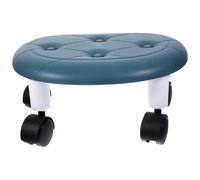 Toyvian Petit Tabouret Roulant Multifonction en Plastique Bleu Mini Siège Compact roulettes Pivotantes 360° Tabouret Portable Léger pour Maison Salle de Bain et Bureau Capacité de