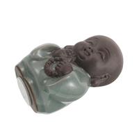 Toyvian Petite Statue de Bouddha en Céramique, Figurine Miniature de Moine Bouddhiste, Sculpture de Décoration Intérieure Apaisante, Symbole de Paix et Prospérité, Statuette Compacte