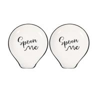 Toyvian Petits Repose-cuillères et Facile à Nettoyer Lot de 2 en Céramique Beige Prévient Résidus de Graisse Cuisine et Repas