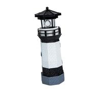 Toyvian Phare Solaire Rotatif Résine Extérieur Lampe LED Décorative Jardin Étanche Ornement Lumineux Alimenté par Source Solaire pour Terrasse et Cour