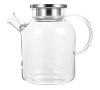 Toyvian Pichet Verre Transparent avec Couvercle Inox Résistant Au Froid et Chaud Léger et Portable pour Eau Jus et Boissons Usage Domestique et Extérieur