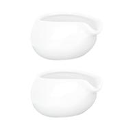 Toyvian Pichets à Lait en Céramique 2 Pièces Bec Verseur Rond, 150 Ml, Blanc Mat, Contenants pour Sauces et Miel, Accessoires la Cuisine pour Petit-déjeuner et Service en Restauration
