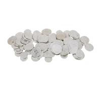 Toyvian Pièces de Coffre Trésor Pirate 100 Pcs en Plastique Argenté, Jetons de Jeu et Accessoires Costume Pirate pour Garçon et Filles, Décorations Anniversaire et Chasse Trésor