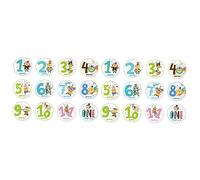 Toyvian Pièces Ventre Jalon Stickers Autocollants Mensuels De Bébé De Dessin Animé Bébé Mensuel Autocollants Panneau De Nom En Bois Jalon De Stickers Paré Nouveau Née Animal Carte