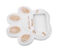 Toyvian Pierre Tombale Commémorative pour Chiens et Chats 15x15 Cm en Métal Blanc, Monument Funéraire Extérieur Résistant aux Intempéries, Plaque Décorative pour Jardin et Pelouse,