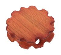 Toyvian Piètement en Bois Massif Vase Base De Théière Base Ronde des Meubles Orientaux Socle De Présentation en Bois Présentoir en Bois Stand De Statue Light Brown