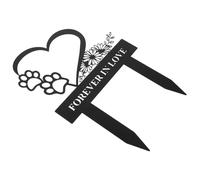 Toyvian Pieu Funéraire pour Chien Plaque Commémorative Extérieure Décorations De Cimetière Jardin Stèle Métal Mémorial pour Animaux De Compagnie