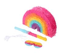 Toyvian Piñata Arc-en-Ciel 3D pour Fête d'Anniversaire Bohème Décoration Colorée avec Anneau Suspendre Solide et Grosse Ouverture pour Bonbons Jeux de Carnaval et Activités Festives