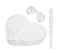 Toyvian Piñata Cœur Blanche en Papier, Légère, à Casser pour Mariage | Accessoires Inclus Masque, Bâton, Lunettes, Installation Simple, Séances Photo, Fête des Amoureux, Saint Valentin