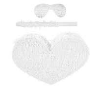 Toyvian Piñata de Cœur Blanche pour Mariage et Saint-valentin | Papier Léger, à Casser Facilement, Installation Simple, Accessoires Inclus Bâton, Masque, Lunettes