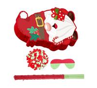 Toyvian Piñata de Noël Suspendue avec Nain Complet avec et Bandeau Décoration de Fête Robuste Carton et Papier Crépon Ornement pour Célébrations Intérieures et Extérieures