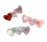 Toyvian Pince à Cheveux de Cœur 3pcs en Acétate Élégante et Solide Ressort pour Femme, Accessoires Cheveux Chic et Délicats
