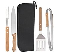 Toyvian Pince Barbecue Et Spatule Acier Inoxydable Kit Outils pour Barbecue Extérieur Cuisine Et Pique- avec Étui De Rangement Facile à Nettoyer Et Réutilisable