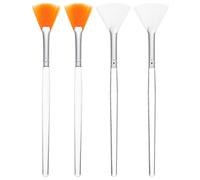 Toyvian Pinceau Éventail pour Masque Facial Doux en Nylon 4 Pièces, Brosse Visage Adaptée pour Soins Visage à Domicile et Masque Yeux