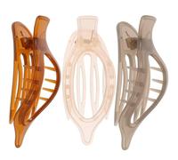 Toyvian Pinces à Cheveux Françaises Lot de 3 Design Élégant et Confortable en Acrylique Transparent Ne Tire Pas les Cheveux, Look Quotidien Soirée