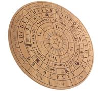 Toyvian Planche de Divination en Bois de Tilleul Gravée Grosse Taille Coloris Naturel Accessoire Wicca pour Pendule et Protection Le Mauvais Œil Tableau Divinatoire Décoratif pour