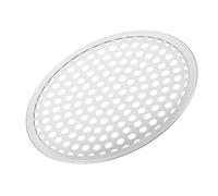 Toyvian Plaque de Cuisson Ronde en Inox Trous Réguliers, Surface Lisse Antiadhésive, Usage Professionnel et Domestique pour Pizzas Fines, Compatible Four et Airfryer