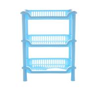 Toyvian Plastique Étagère de Rangement Triangulaire Bleu à 3 Niveaux | Démontable et Réglable, Grosse Capacité, Gain de Place, Cuisine et Salle de Bain