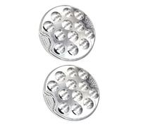 Toyvian Plat À Escargots En Acier Inoxydable 2 Pièces Plat De Service À Compartiments Pour Barbecue Et Four 19.00 X 19.00 X 1.50 cm Compatible Lave-Vaisselle Facile À Nettoyer