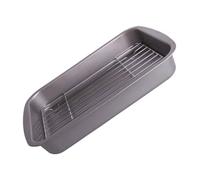 Toyvian Plat à Rôtir Rectangulaire Plateau De Service Assiette Grillage Acier Poisson Plat à Four Plateaux Pâtisserie Aluminium Poêle à Frire Inoxydable Portion Light Grey Le Fer