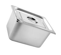 Toyvian Plat de Service Rectangulaire en Acier Inoxydable 304, 4 Pièces 265x162x150 Mm avec Couvercle Hermétique, Plateau Buffet Isotherme pour Repas et Collations, pour Restauration