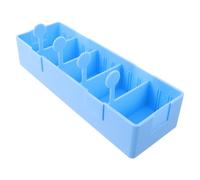 Toyvian Plateau Bords Relevés de Distribution de Remède en ABS Bleu Compartiments Multiples et Fond Antidérapant, Compatible Chariot pour Postes de Soins