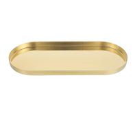 Toyvian Plateau de Rangement pour Bijoux en Acier Inoxydable Doré Grand Format Ovale Plateau de Service Multifonction pour Cosmétiques Bureau et Décoration Intérieure Élégant