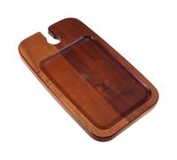 Toyvian Plateau de Service Bois Décoratif avec Porte-verres à Vin Plateau Multi-usage pour Fruits Desserts et Pâtisseries Design Élégant et Léger pour Cuisine et Réception