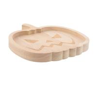 Toyvian Plateau de Service Bois Forme de Citrouille pour Halloween Plateau à Apéritif Naturel Plat Décoratif pour Fruits Snacks Biscuits et Bonbons Léger et Portable pour Fêtes et Réunions